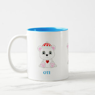 Caneca De Café Em Dois Tons Urso Polar Fofo Desenho Animado
