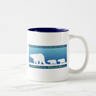 Caneca De Café Em Dois Tons Urso Polar no Gelo