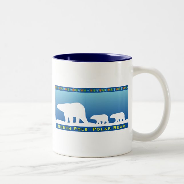 Caneca De Café Em Dois Tons Urso Polar no Gelo (Direita)