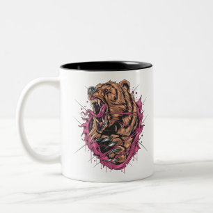 Caneca De Café Em Dois Tons Urso Raiva Monstro
