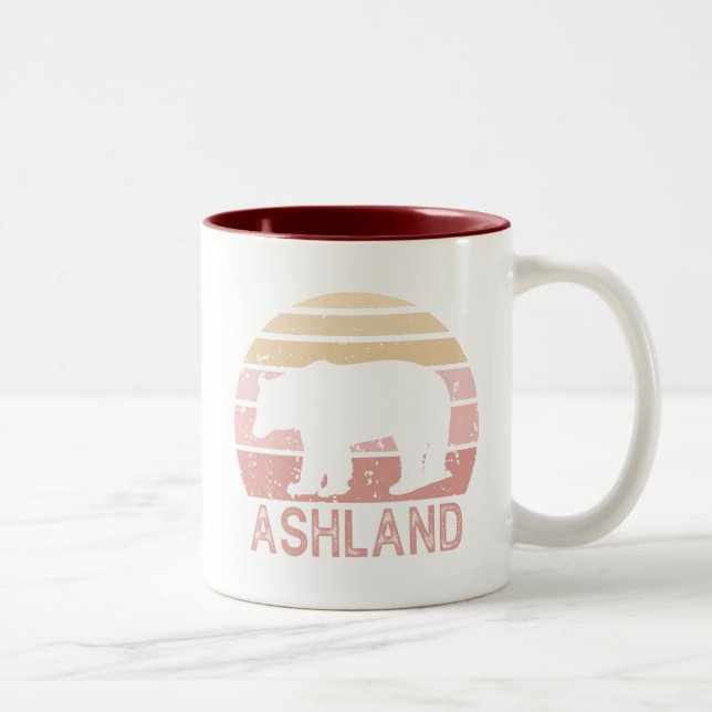 Caneca De Café Em Dois Tons Urso Retro de Ashland Oregon (Direita)