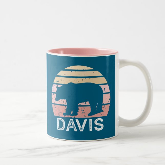 Caneca De Café Em Dois Tons Urso Retro de Davis West Virginia (Direita)