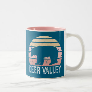 Caneca De Café Em Dois Tons Urso Retro De Deer Valley Utah