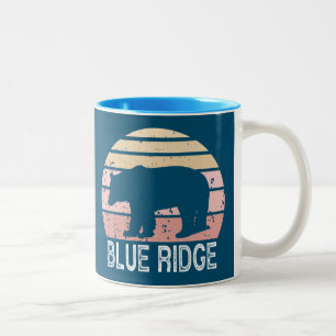 Caneca De Café Em Dois Tons Urso Retroativo Azul