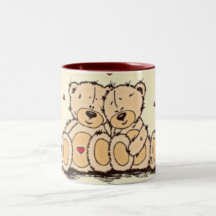 Caneca De Café Em Dois Tons Ursos de ursinho bonitos