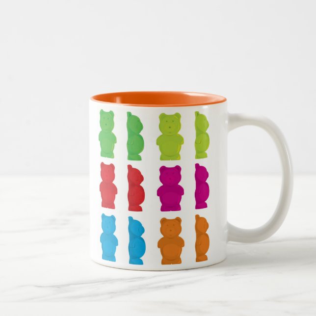 Caneca De Café Em Dois Tons Ursos gomosos (Direita)