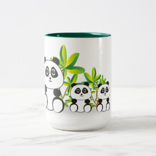 Caneca De Café Em Dois Tons Ursos Panda