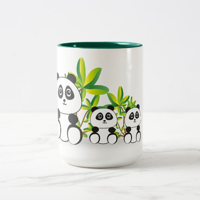 Caneca De Café Em Dois Tons Ursos Panda (Centro)