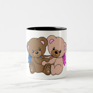 Caneca De Café Em Dois Tons Ursos peluche