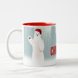 Caneca De Café Em Dois Tons Ursos Polares de Natal