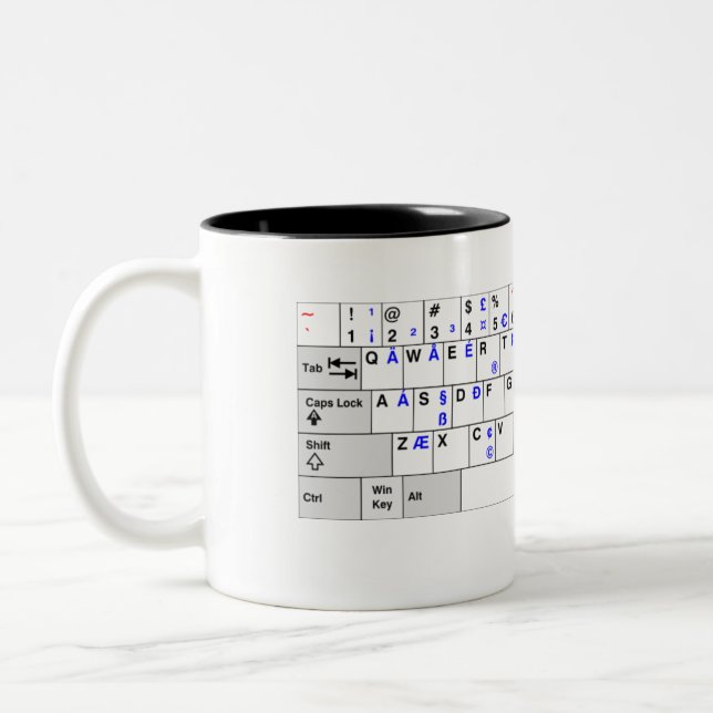 Caneca De Café Em Dois Tons US Tastaturbelegung (Esquerda)