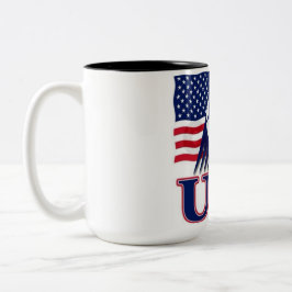 Caneca De Café Em Dois Tons USA Flag & Soccer Ball Two-Tone Mug – Patriotic Sp