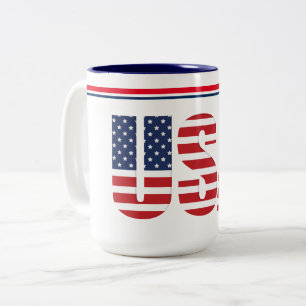 Caneca De Café Em Dois Tons USA Mug