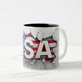 Caneca De Café Em Dois Tons USA Mug, 4th of July Mug, Independence Day