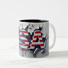 Caneca De Café Em Dois Tons USA Mug, 4th of July Mug, Independence Day