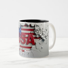 Caneca De Café Em Dois Tons USA Mug, 4th of July Mug, Independence Day