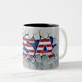 Caneca De Café Em Dois Tons USA Mug, 4th of July Mug, Independence Day