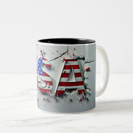 Caneca De Café Em Dois Tons USA Mug, 4th of July Mug, Independence Day
