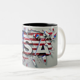Caneca De Café Em Dois Tons USA Mug, 4th of July Mug, Independence Day