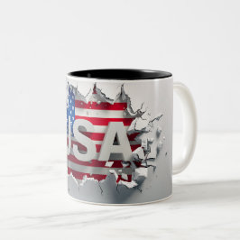 Caneca De Café Em Dois Tons USA Mug, 4th of July Mug, Independence Day