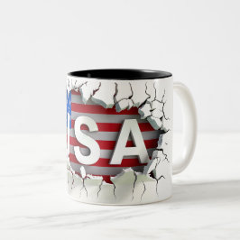 Caneca De Café Em Dois Tons USA Mug, 4th of July Mug, Independence Day