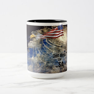 Caneca De Café Em Dois Tons USA Whirling Earth Mug