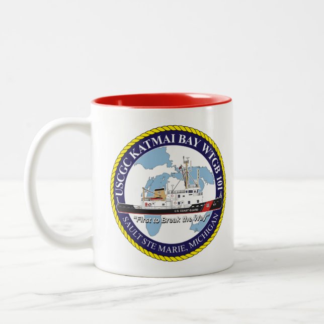 Caneca De Café Em Dois Tons USCGC Katmai Bay WTCB 101 (Esquerda)