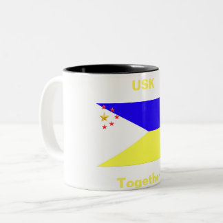 Caneca De Café Em Dois Tons USK/EUA Juntos: Mug de café de dois tons