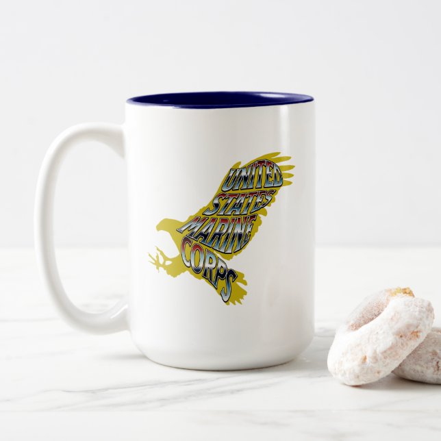 Caneca De Café Em Dois Tons USMC Eagle Mug (Com Donut)