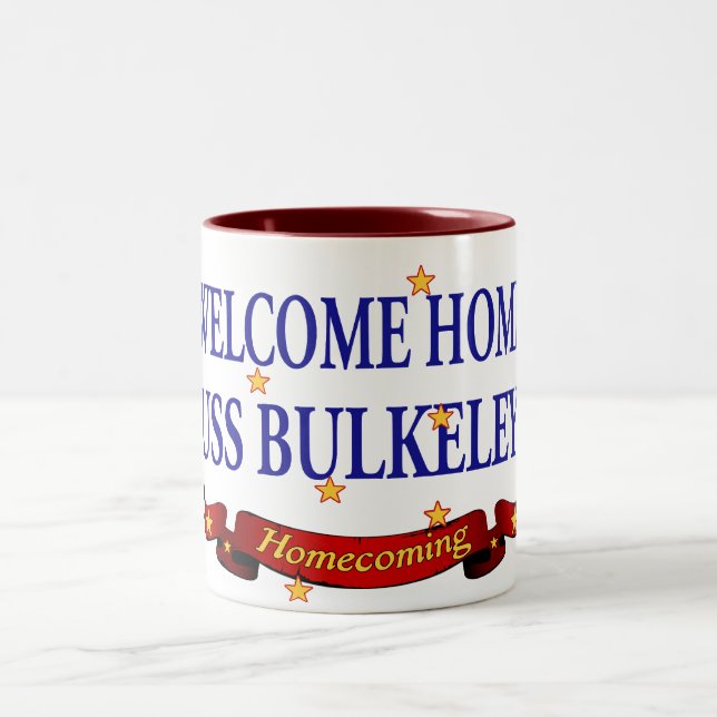Caneca De Café Em Dois Tons USS Home bem-vindo Bulkeley (Centro)