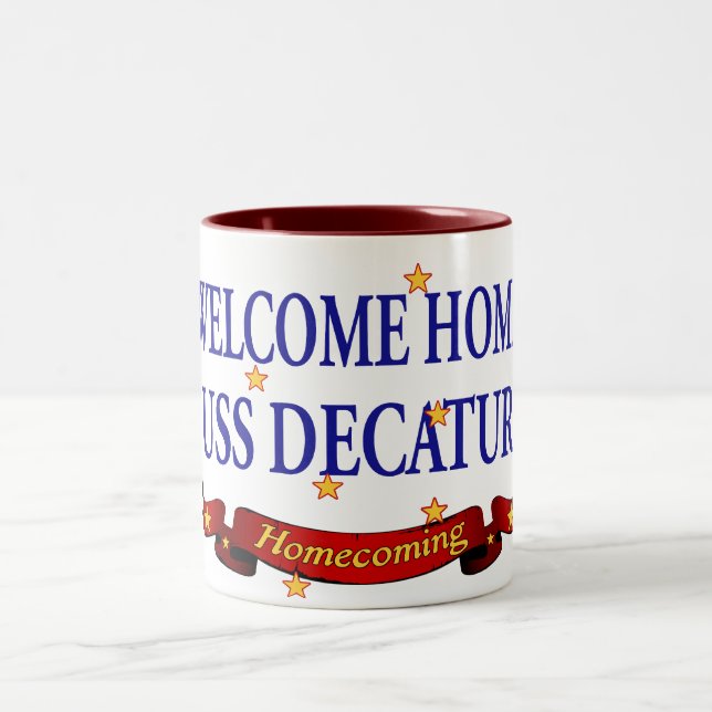Caneca De Café Em Dois Tons USS Home bem-vindo Decatur (Centro)