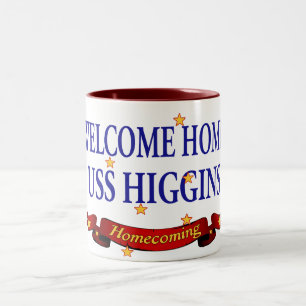 Caneca De Café Em Dois Tons USS Home bem-vindo Higgins