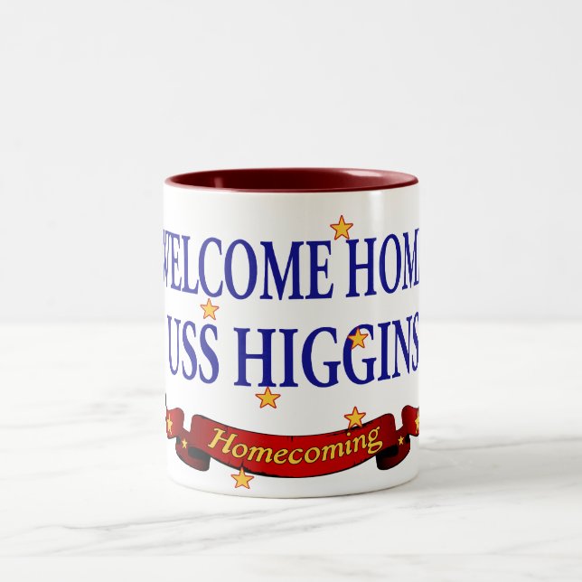 Caneca De Café Em Dois Tons USS Home bem-vindo Higgins (Centro)