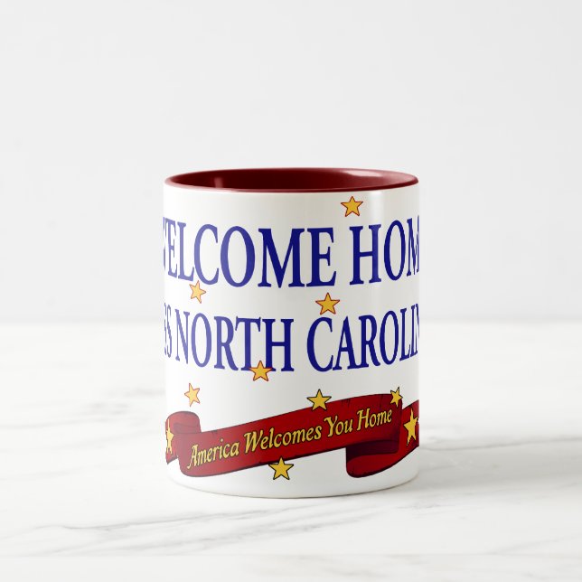Caneca De Café Em Dois Tons USS Home bem-vindo North Carolina (Centro)