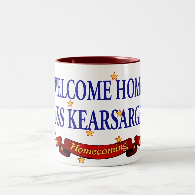 Caneca De Café Em Dois Tons USS Kearsarge Home bem-vindo (Centro)