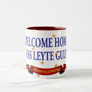 Caneca De Café Em Dois Tons USS Leyte Gulf Home bem-vindo