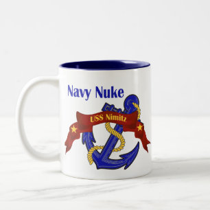 Caneca De Café Em Dois Tons ~ USS Nimitz das armas nucleares do marinho