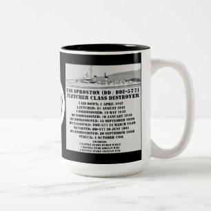 Caneca De Café Em Dois Tons USS Sproston (DD/DDE-577)