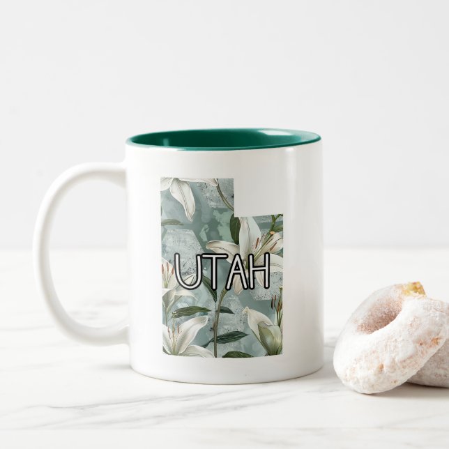 Caneca De Café Em Dois Tons Utah Lily (Com Donut)
