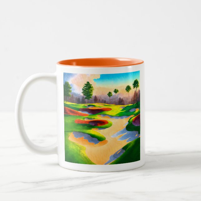 Caneca De Café Em Dois Tons Utopia do Curso de Golfe (Esquerda)