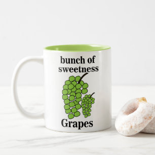 Caneca De Café Em Dois Tons Uvas Verdes