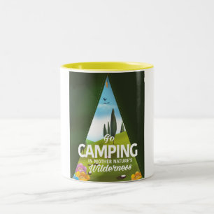 Caneca De Café Em Dois Tons Vá acampar na natureza selvagem da mãe natureza