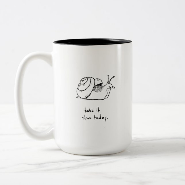 Caneca De Café Em Dois Tons Vá com calma (Esquerda)