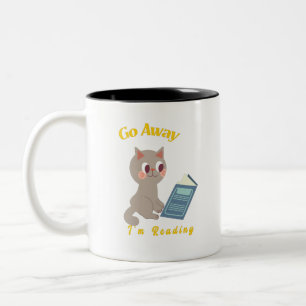 Caneca De Café Em Dois Tons Vá embora, estou lendo