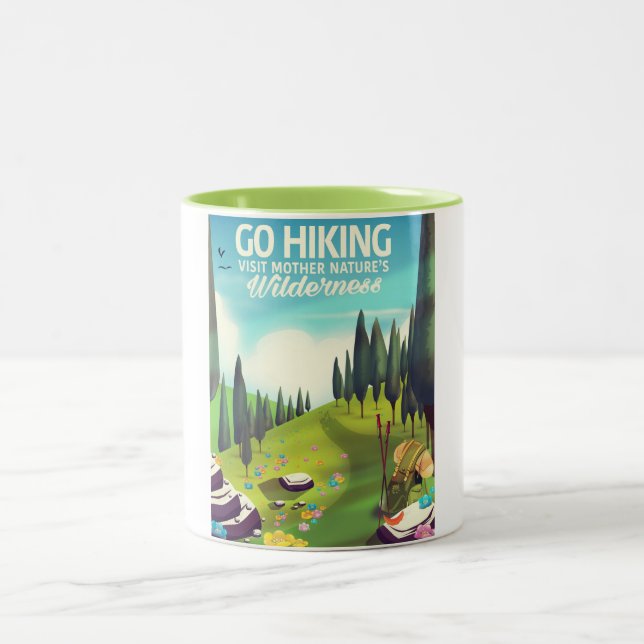 Caneca De Café Em Dois Tons Vá fazer trilhas! (Centro)