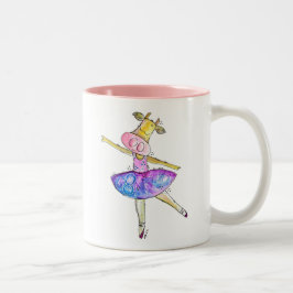 Caneca De Café Em Dois Tons Vaca Ballerina Branca