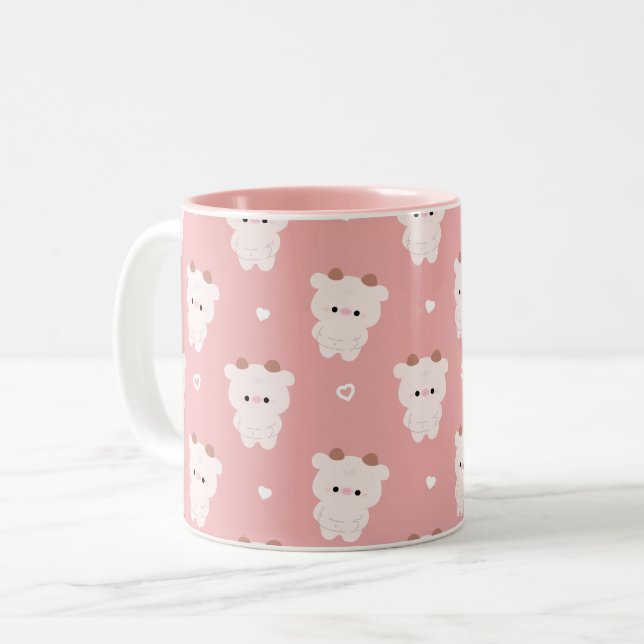 Caneca De Café Em Dois Tons Vaca Chonky (Frente Esquerda)