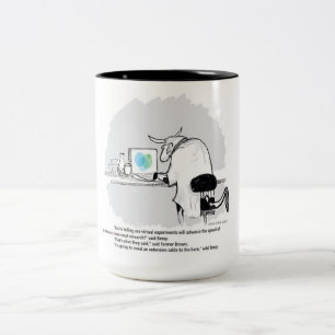Caneca De Café Em Dois Tons Vaca Científica Salva a Humanidade