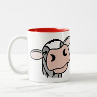vaca de desenho animado preto branco rosa beijo ci