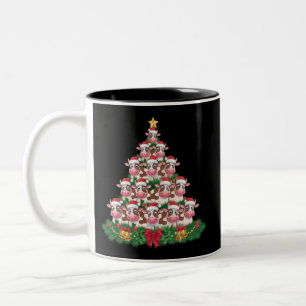 Caneca De Café Em Dois Tons Vaca De Natal Árvore Engraçado Vaca Vaca Vaca Vaca
